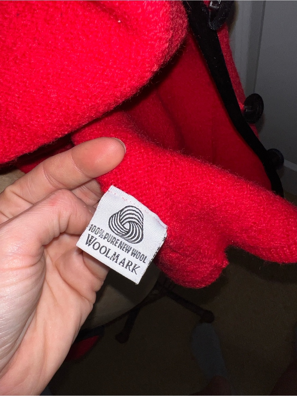Pendleton Red Wool Cardigan with Black Trim - Picture 4 of 5